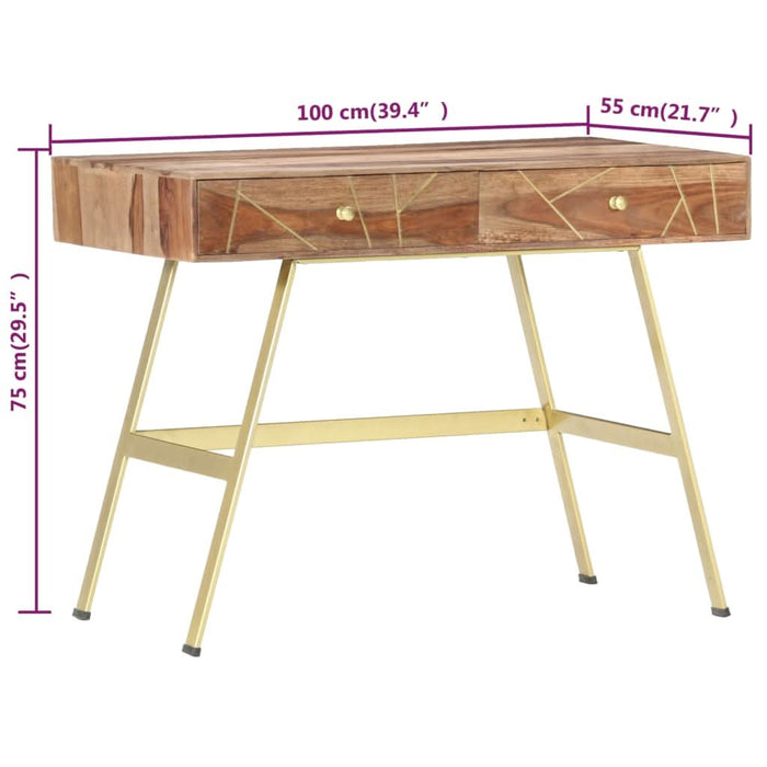 Birou de scris cu sertare, 100x55x75 cm, lemn masiv de sheesham - WALTI WALTI