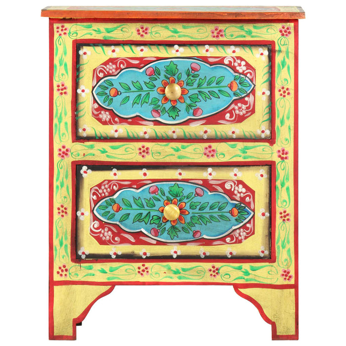 Noptieră pictată manual, 40 x 30 x 50 cm, lemn masiv de mango WALTI