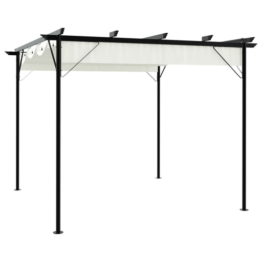 Pergolă cu acoperiș retractabil, alb crem, 3 x 3 m, oțel - WALTI WALTI