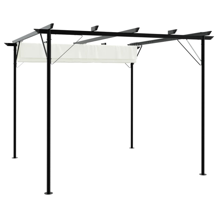 Pergolă cu acoperiș retractabil, alb crem, 3 x 3 m, oțel - WALTI WALTI