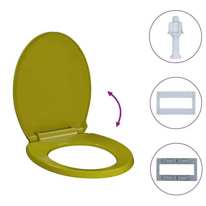 Capac WC cu închidere silențioasă, verde, oval - WALTI WALTI