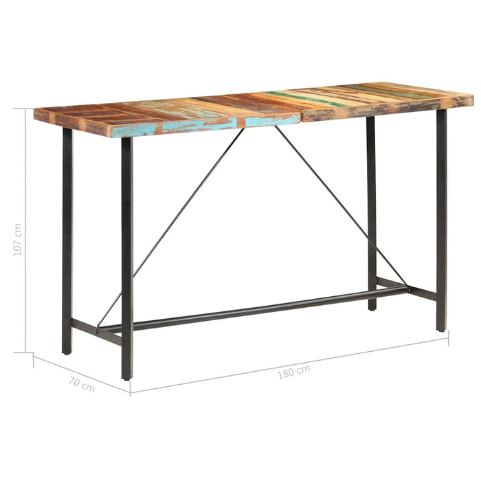 Masă de bar, 180 x 70 x 107 cm, lemn masiv reciclat - WALTI WALTI