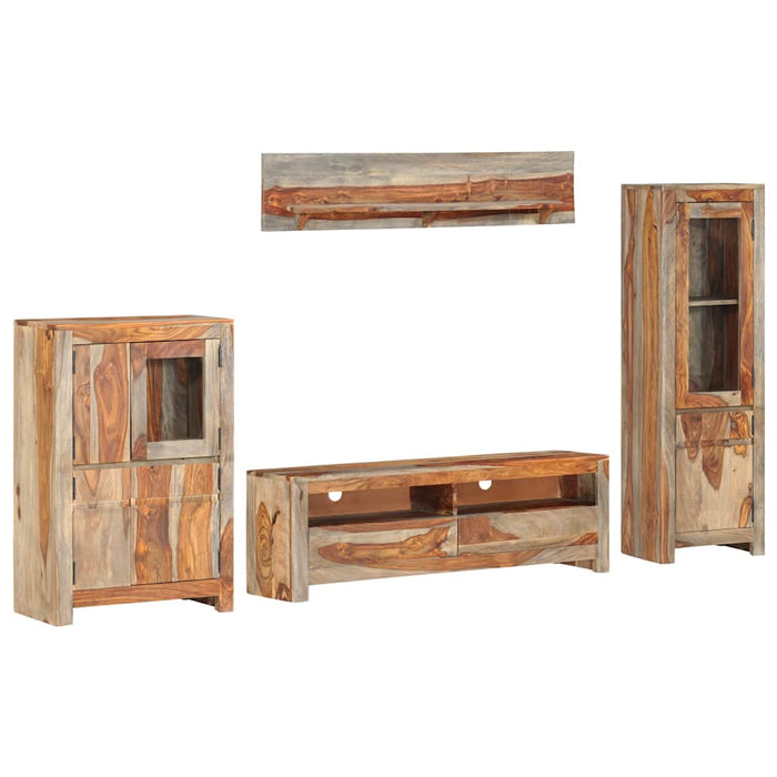 Set cu unitate TV, 4 piese, lemn masiv WALTI