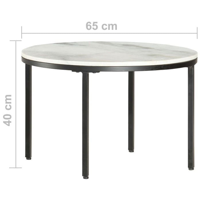 Măsuță de cafea, alb și negru, Ø65 cm, marmură naturală - WALTI WALTI
