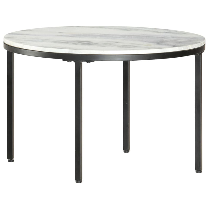 Măsuță de cafea, alb și negru, Ø65 cm, marmură naturală - WALTI WALTI