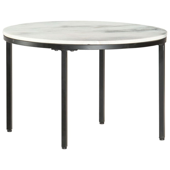 Măsuță de cafea, alb și negru, Ø65 cm, marmură naturală - WALTI WALTI