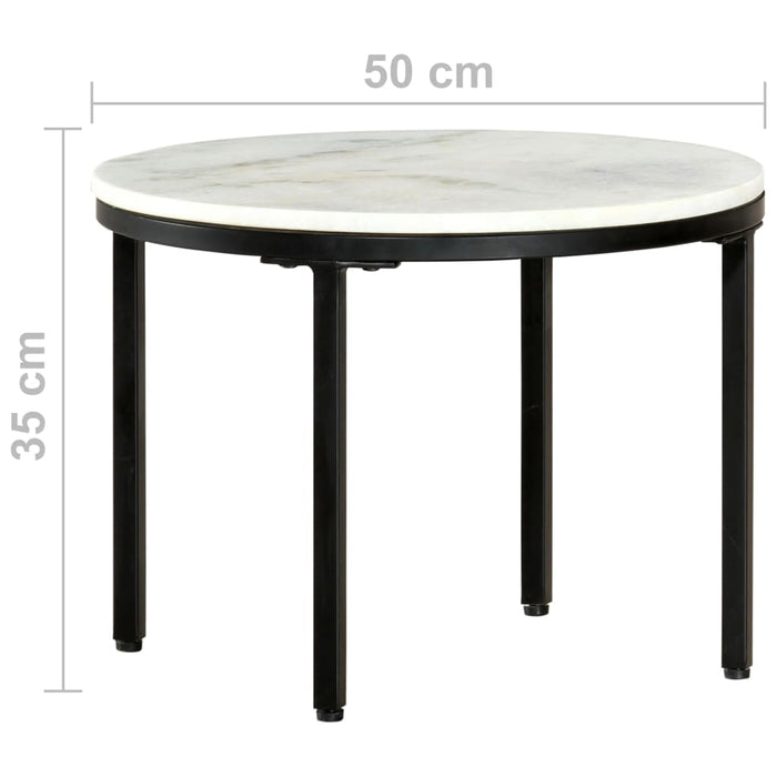 Măsuță de cafea, alb și negru, Ø50 cm, marmură naturală - WALTI WALTI