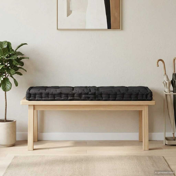 Pernă podea canapea din paleți, negru, 120 x 40 x 7 cm, bumbac WALTI