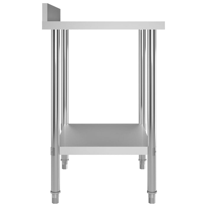 Masă de lucru bucătărie bordură antistropire 80x60x93 cm oțel - WALTI WALTI