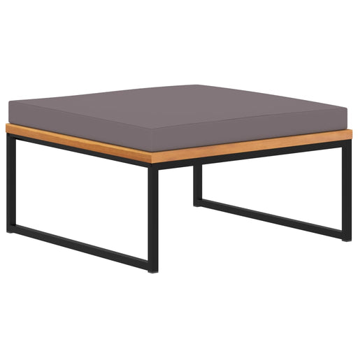 Taburet cu pernă gri închis, 66x66x36 cm, lemn masiv acacia - WALTI WALTI