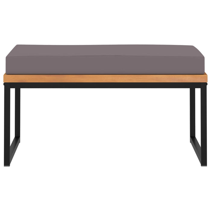 Taburet cu pernă gri închis, 66x66x36 cm, lemn masiv acacia - WALTI WALTI