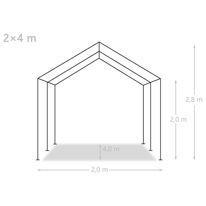 Cort de petrecere, alb, 2 x 4 m, PE WALTI