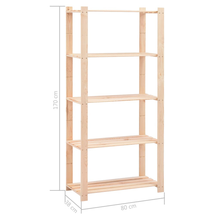 Polițe stocare 5 niveluri 2 buc. 80x38x170 cm pin masiv 250 kg - WALTI WALTI
