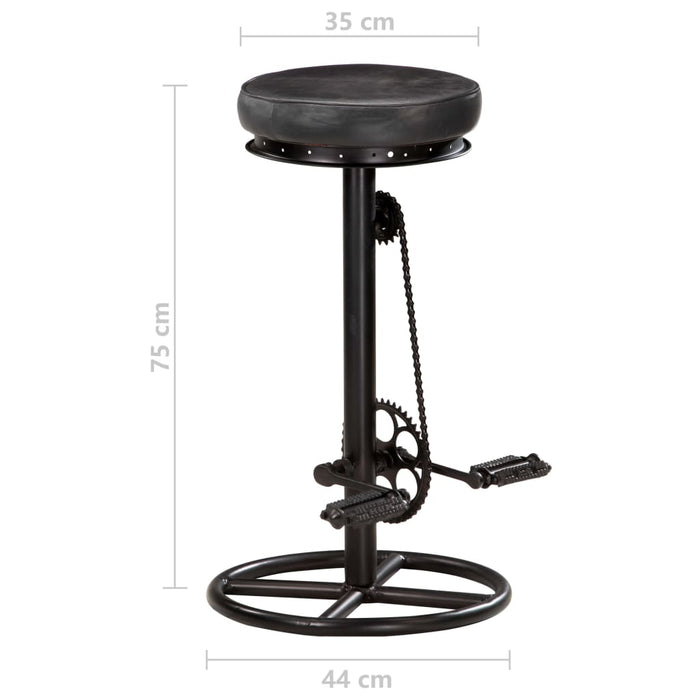 Scaune de bar, 2 buc., negru, piele naturală de capră - WALTI WALTI