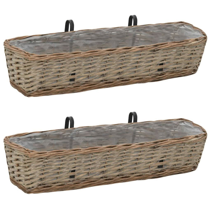 Jardinieră de balcon, 2 buc., 80 cm, răchită cu căptușeală PE - WALTI WALTI