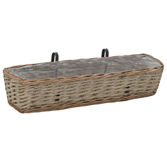Jardinieră de balcon, 2 buc., 80 cm, răchită cu căptușeală PE - WALTI WALTI