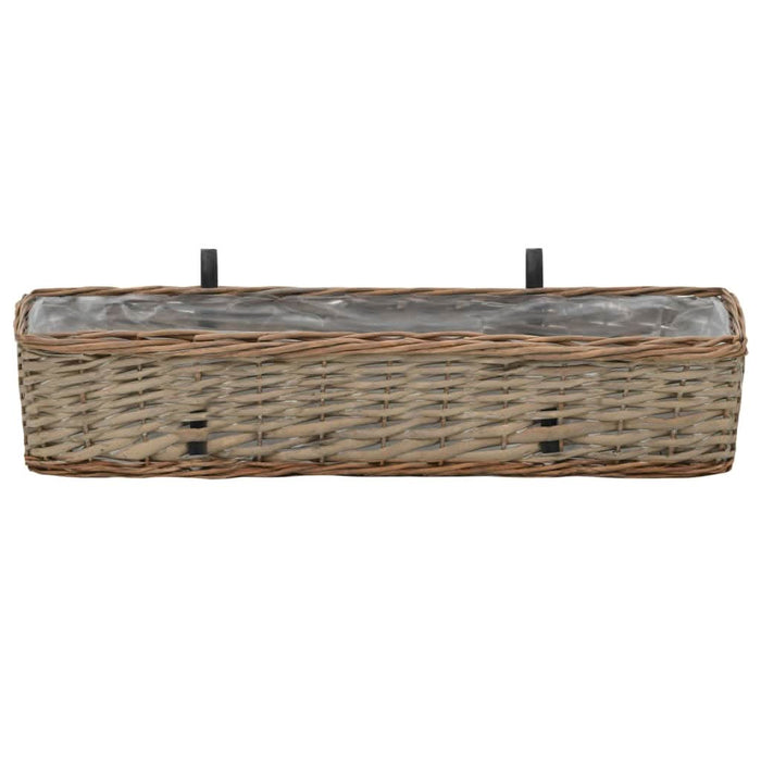 Jardinieră de balcon, 2 buc., 80 cm, răchită cu căptușeală PE - WALTI WALTI