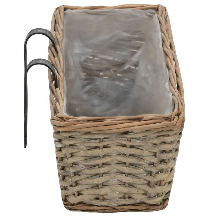 Jardinieră de balcon, 2 buc., 80 cm, răchită cu căptușeală PE - WALTI WALTI