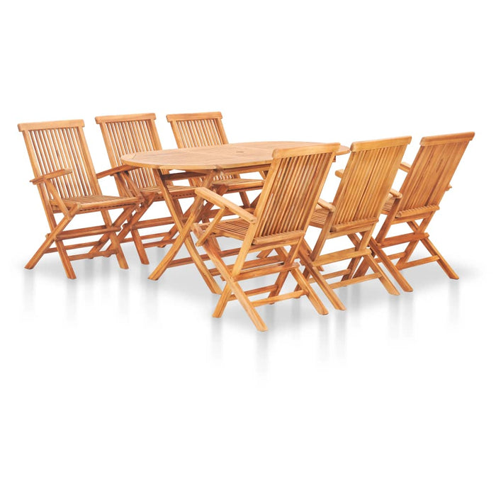 Set mobilier de exterior pliabil, 7 piese, lemn masiv de tec - WALTI WALTI