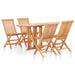 Set mobilier de exterior pliabil, 5 piese, lemn masiv de tec - WALTI WALTI