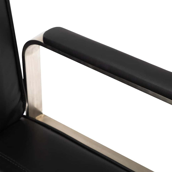 Scaun de frizer profesional, negru, piele ecologică WALTI