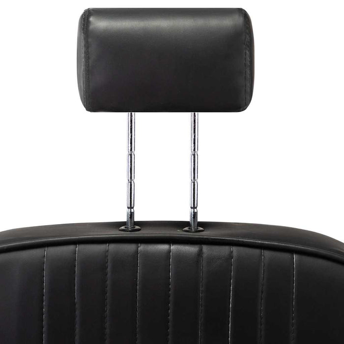 Scaun de frizer profesional, negru, piele ecologică WALTI