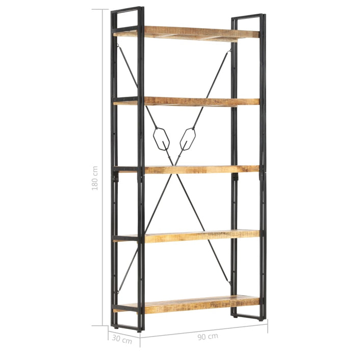 Bibliotecă cu 5 rafturi, 90 x 30 x 180 cm, lemn masiv de mango - WALTI WALTI
