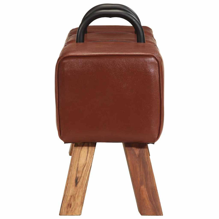 Bancă Turnbock vintage cu mânere, piele naturală de capră - WALTI WALTI