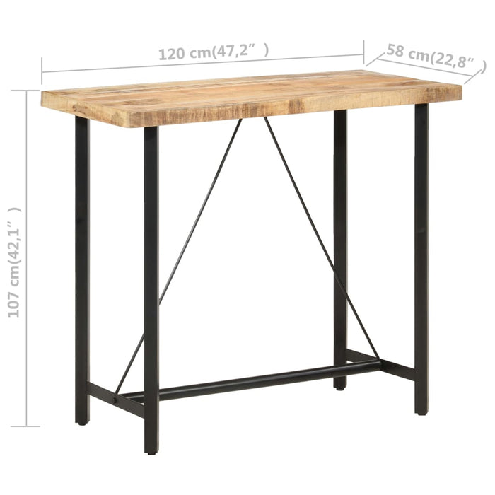 Masă de bar, 120 x 58 x 107 cm, lemn de mango nefinisat - WALTI WALTI
