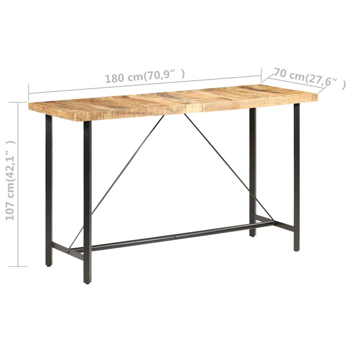 Masă de bar, 180x70x107 cm, lemn de mango nefinisat - WALTI WALTI