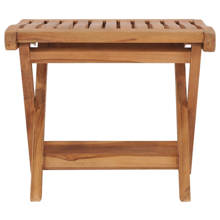 Taburet pliabil, 46,5 x 49 x 41,5 cm, lemn masiv de tec - WALTI WALTI
