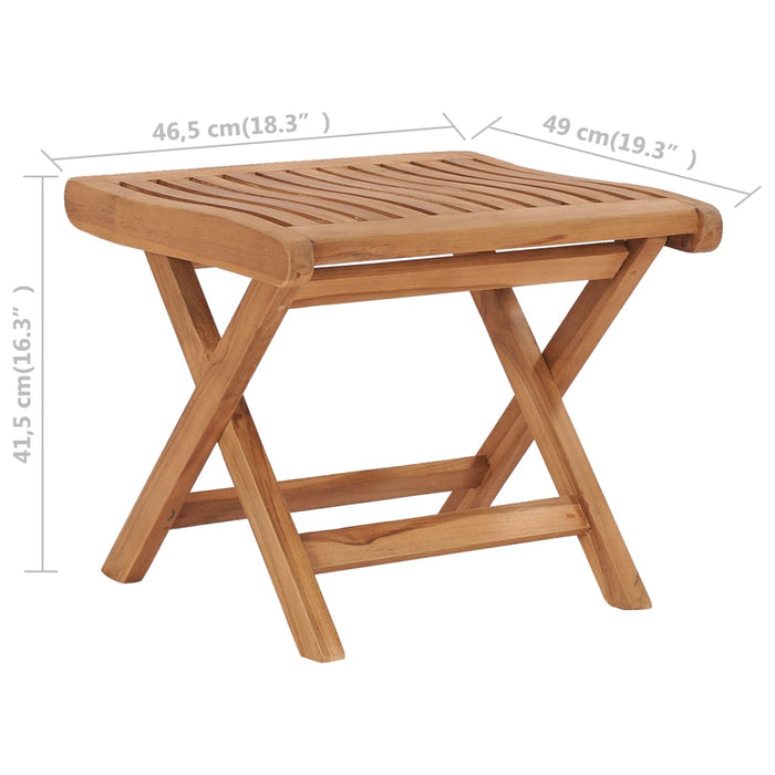 Taburet pliabil, 46,5 x 49 x 41,5 cm, lemn masiv de tec - WALTI WALTI
