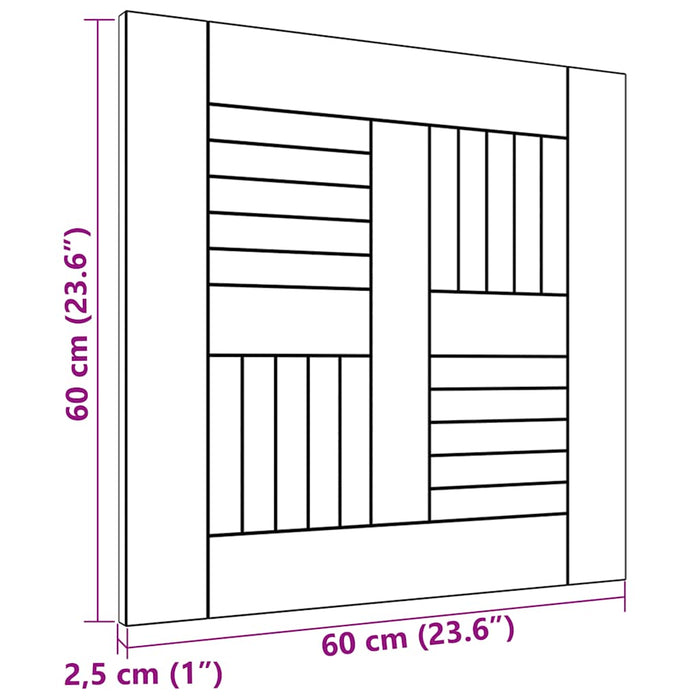 Blat de masă, 60 x 60 x 2,5 cm, lemn masiv de tec - WALTI WALTI