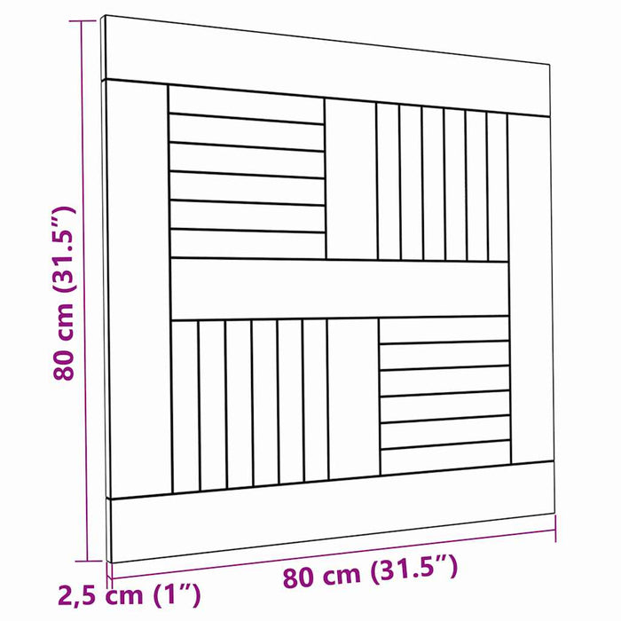 Blat de masă pătrat, 80 x 80 x 2,5 cm, lemn masiv de tec - WALTI WALTI