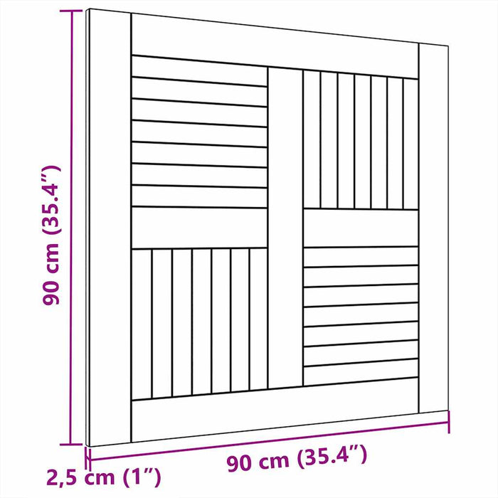 Blat de masă pătrată, 90 x 90 x 2,5 cm, lemn masiv de tec - WALTI WALTI