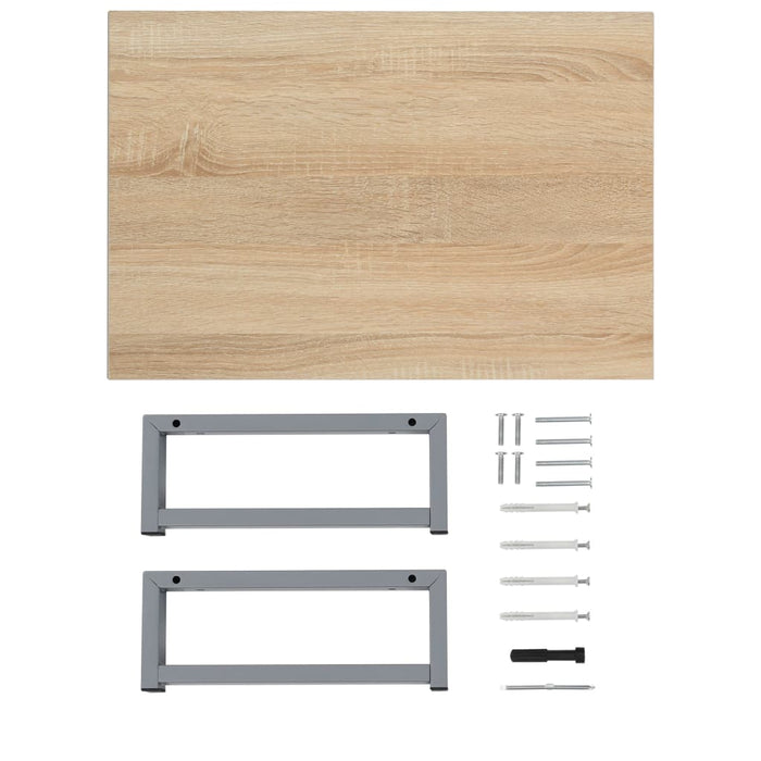 Set mobilier de baie din două piese, stejar, ceramică - WALTI WALTI