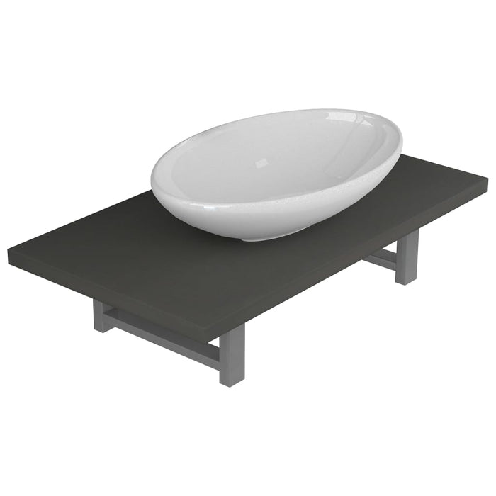 Set mobilier de baie, 2 piese, gri, ceramică - WALTI WALTI