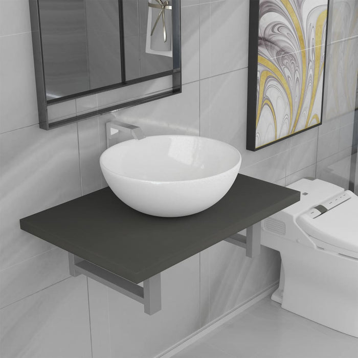 Set mobilier de baie, 2 piese, gri, ceramică - WALTI WALTI