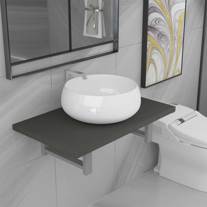 Set mobilier de baie, 2 piese, gri, ceramică - WALTI WALTI