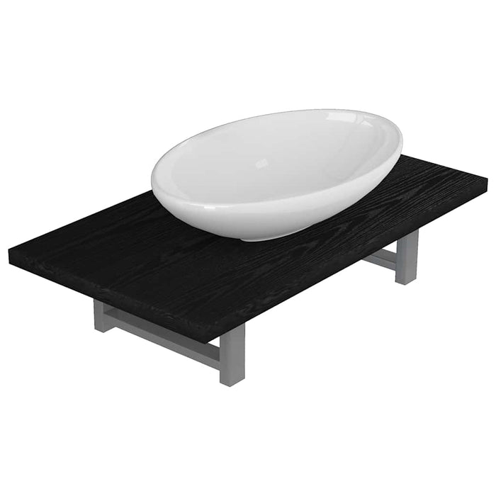 Set mobilier de baie, 2 piese, negru, ceramică - WALTI WALTI