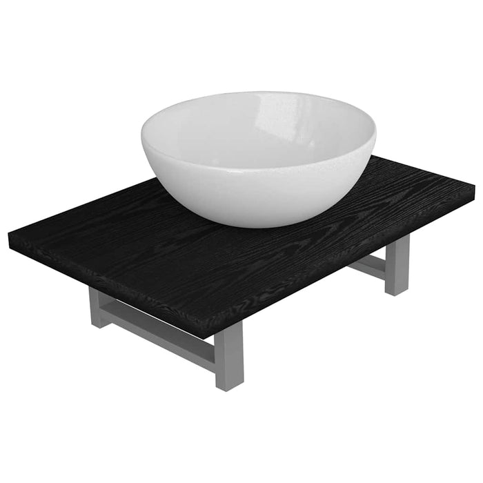 Set mobilier de baie, 2 piese, negru, ceramică - WALTI WALTI