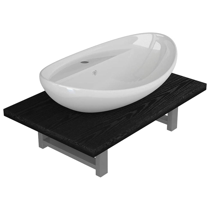 Set mobilier de baie, 2 piese, negru, ceramică - WALTI WALTI