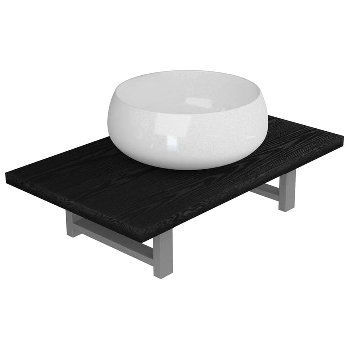 Set mobilier de baie, 2 piese, negru, ceramică WALTI