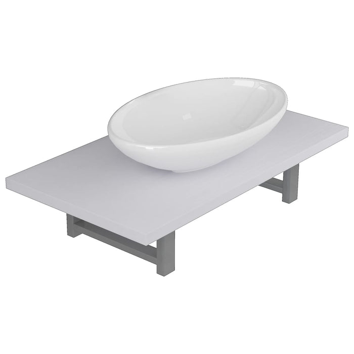 Set mobilier de baie, 2 piese, alb, ceramică - WALTI WALTI