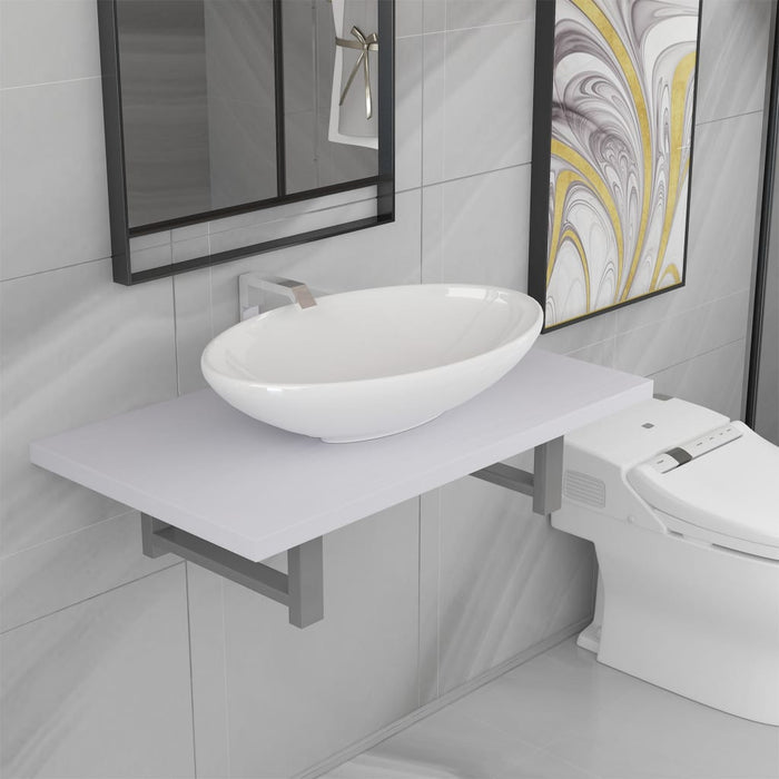 Set mobilier de baie, 2 piese, alb, ceramică - WALTI WALTI