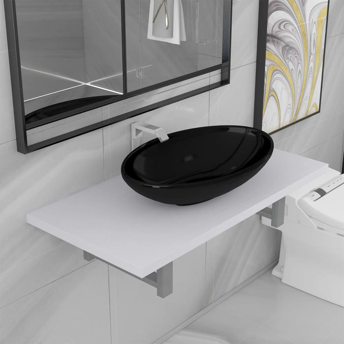 Set mobilier de baie, 2 piese, alb, ceramică - WALTI WALTI