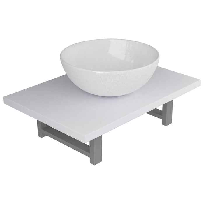 Set mobilier de baie, 2 piese, alb, ceramică - WALTI WALTI
