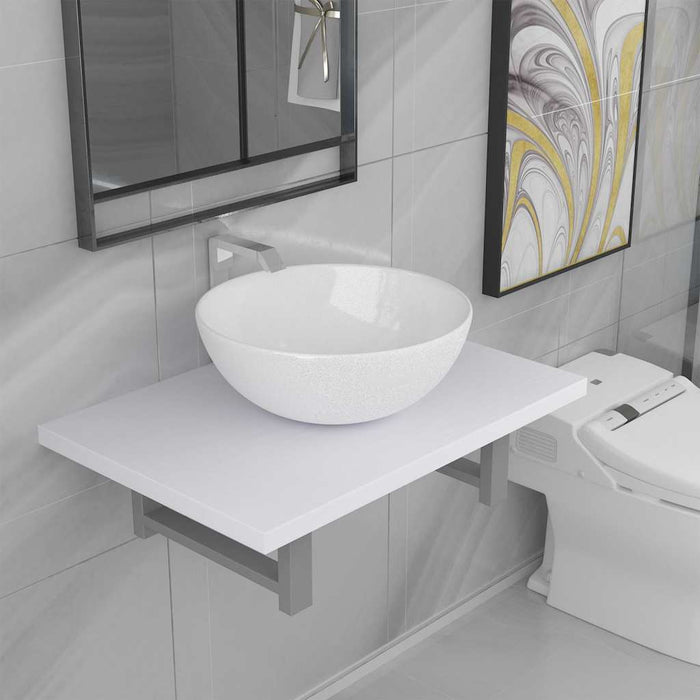Set mobilier de baie, 2 piese, alb, ceramică - WALTI WALTI