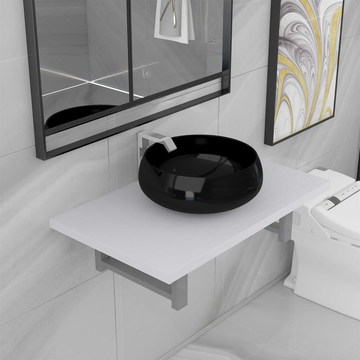 Set mobilier de baie, 2 piese, alb, ceramică - WALTI WALTI