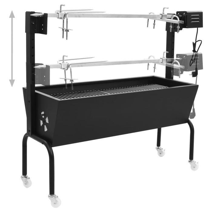 Grătar cu rotisor electric, oțel inoxidabil - WALTI WALTI